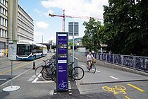 Velozählstelle beim Stadttunnel in Zürich.